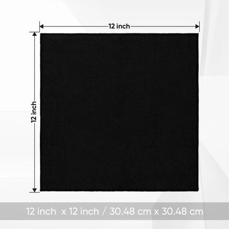 HOMEXCEL Black Washcloths 12 Pack, Highly Absorbent and Soft Face Towel, Multi-Purpose Microfiber Wash Cloths for Bathroom, Hotel, Spa, Gym, and Kitchen, 12x12 Inch