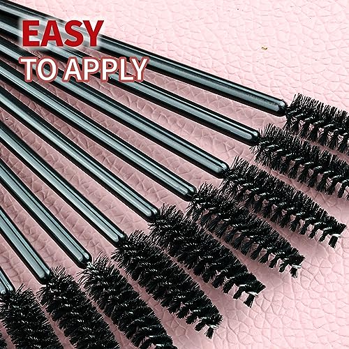 Teenitor Mascara Wands, Disposable Mascara Wand 200pcs, Lip Applicators Disposable Mascara Makeup Applicator Lipgloss Lip Brush Mascara Brush Lipstick Tester Wands Black