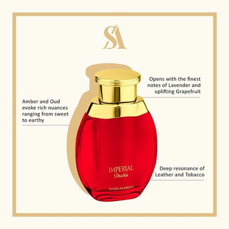 Swiss Arabian Imperial Arabia - Luxury Products From Dubai - Long Lasting, Addictive Personal EDP Spray Fragrance - Seductive Signature Aroma - 3.4 Oz