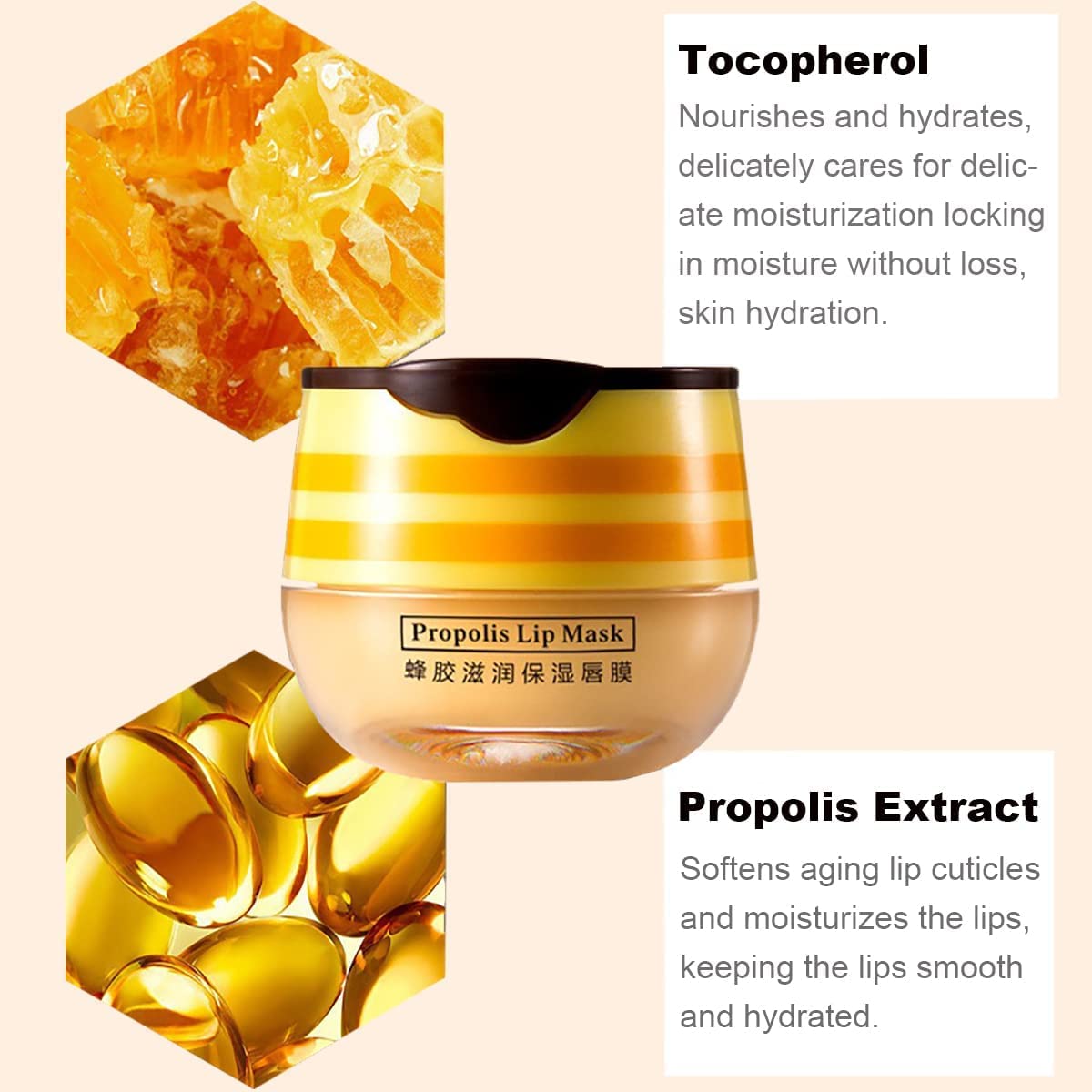 Sleeping Lip Mask, Long-Lasting Nourish & Hydrate Lip Balm, Lip Skin Care, Hydrating Moisturizing Lip Night Sleep Care Lip Anti-chapped Lip Cream (2Pcs Honey & 2Pcs Strawberry)