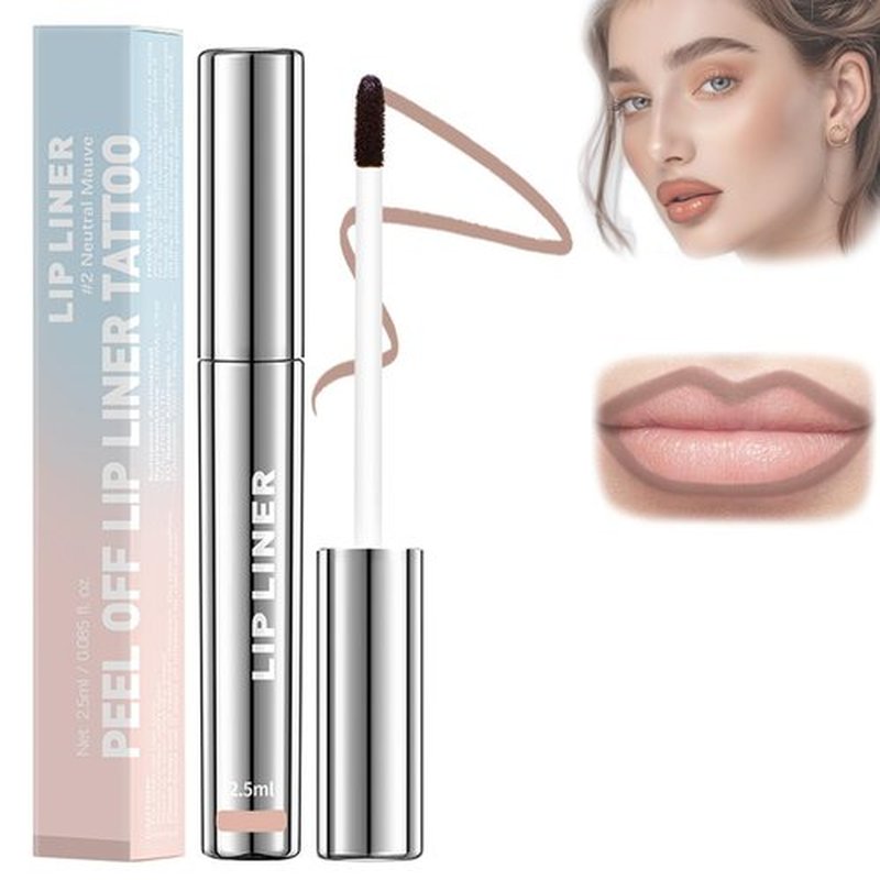 KDGENG Timbersonic Peel Off Lip Stain, 2.5ml/0.08fl.oz Boulari Peel Off Lip Liner Stain, Long Lasting Peel Off Lip Liner Stain Pinked, Boulari Lip Stain Peel Off Waterproof (#2 Neutral Mauve)