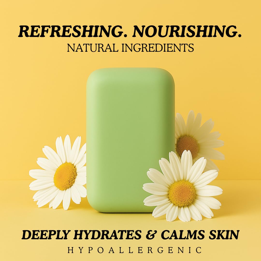 KELEBS Hypoallergenic Bar Soap for Men & Women with Sensitive Skin | Hydrating & Calming with Chamomile Oil | Face & Body Wash | Natural Ingredients | Fragrance-Free, Vegan, No SLS | 2 Bars