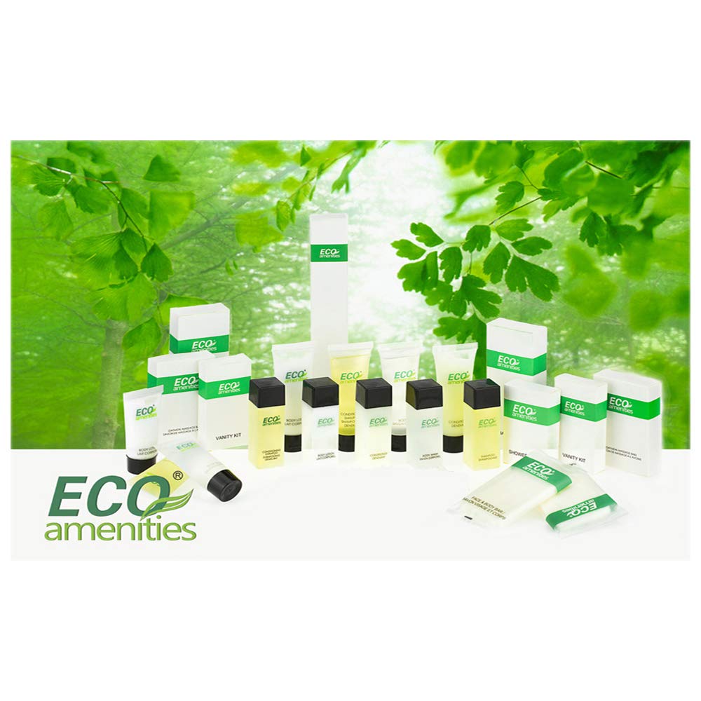 ECO amenities Shampoo Mini Flip-Cap Tubes - 1 fl oz (30 mL), 72 Count - Bulk Mini Shampoo Packs & Hotel Toiletries Bulk & Travel Toiletry Bottles - Green Tea Scent