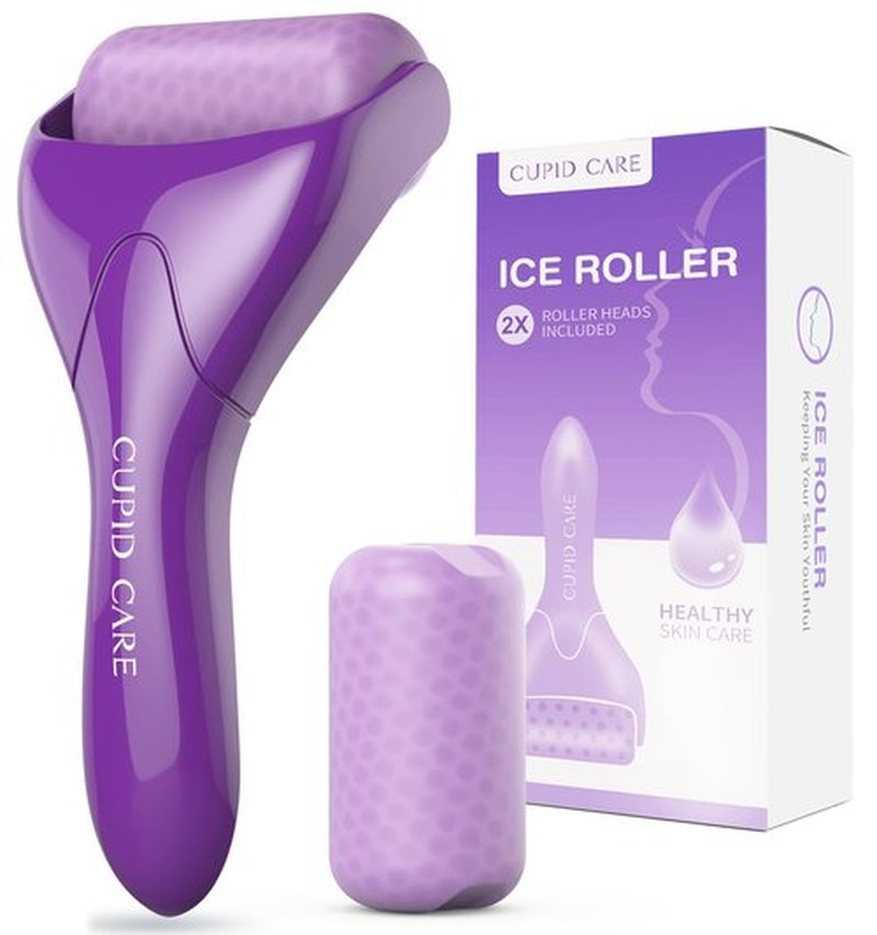 CUPID CARE Ice Roller for Face [2-Rollers], Ice Face Roller Facial Roller Massager for Beauty, Face Roller Skin Care Women Gifts | Purple