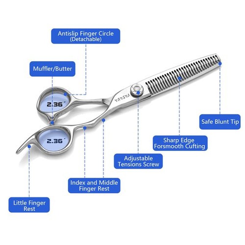 YASAKA 6 Inch Professional Hair Thinning Shears,Hairdressing Scissors, Cobalt Stainless Scissors,Sharp Razor Edge Barber Hair Scissors, Ergonomic Grip Design for Hair Salon Home Use Hair Cutting Kit