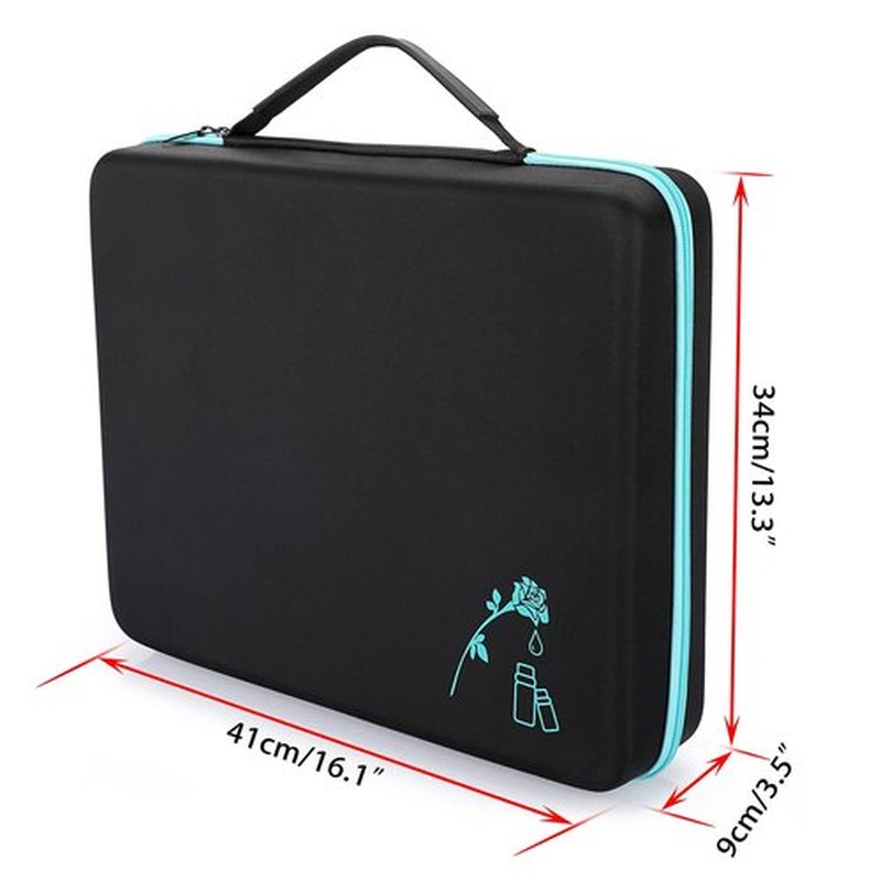 Hipiwe 120 Bottle EVA Essential Oil Storage Carrying Case Hard Shell Exterior Essential Oils Organizer Holder Traveling Bag with Foam Insert, Holds 5ml 10ml 15ml Essential Oils (X-Large, Black+Blue)