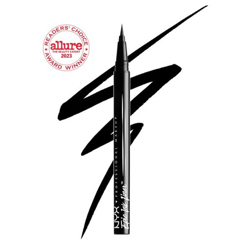 NYX PROFESSIONAL MAKEUP On The Rise Volume Liftscara Mascara Black Epic Ink Liner Waterproof Liquid Eyeliner Black Vegan Formula Bundle