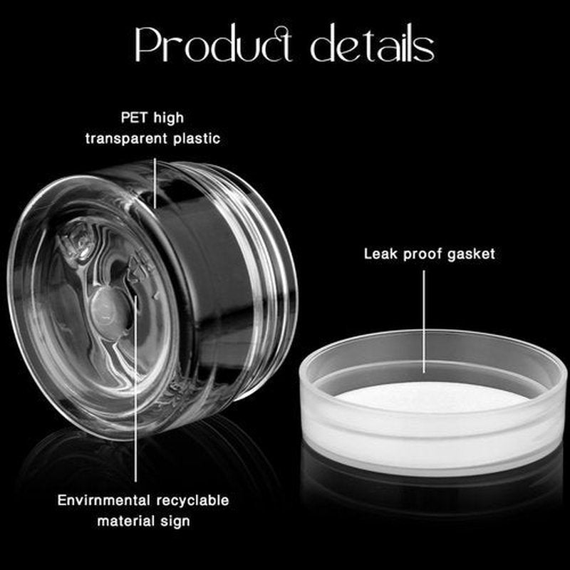 Patelai 4 Pieces Round Clear Wide-mouth Leak Proof Plastic Container Jars with Lids for Travel Storage Makeup Beauty Products Face Creams Oils Salves Ointments DIY Making or Others(Clear,1 Ounce)