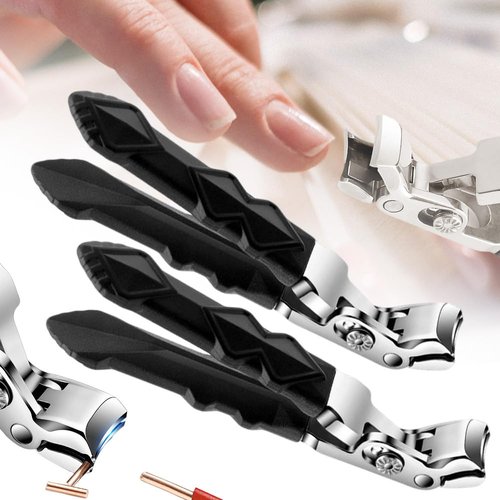 Long Handle Pro Toenail Clippers, 2025 New Nail Clippers for Seniors Nail Clippers for Thick Toenails, Wide Jaw Opening Toe Nail Cutter Curved Toenail Clippers for Senior Men Women (2PCS)