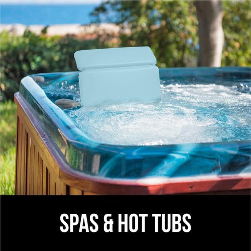 Gorilla Grip Bath Pillow for Tub, Improved Suction Cups, Luxury Bathtub Pillows, Headrest for Neck and Back Support, Relaxing Home Spa, Hot Tub and Bathroom Essentials, Gifts for Women, 2 Panel Blue