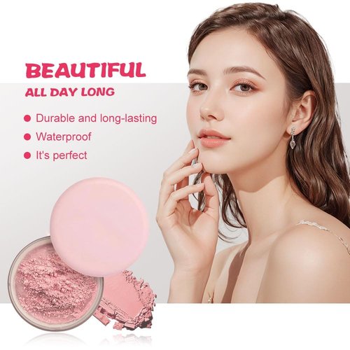 Blurring Setting Powder, 2025 Upgrade Pink Setting Powder Makeup Waterproof Setting Powder for All Skin Tones(#05)