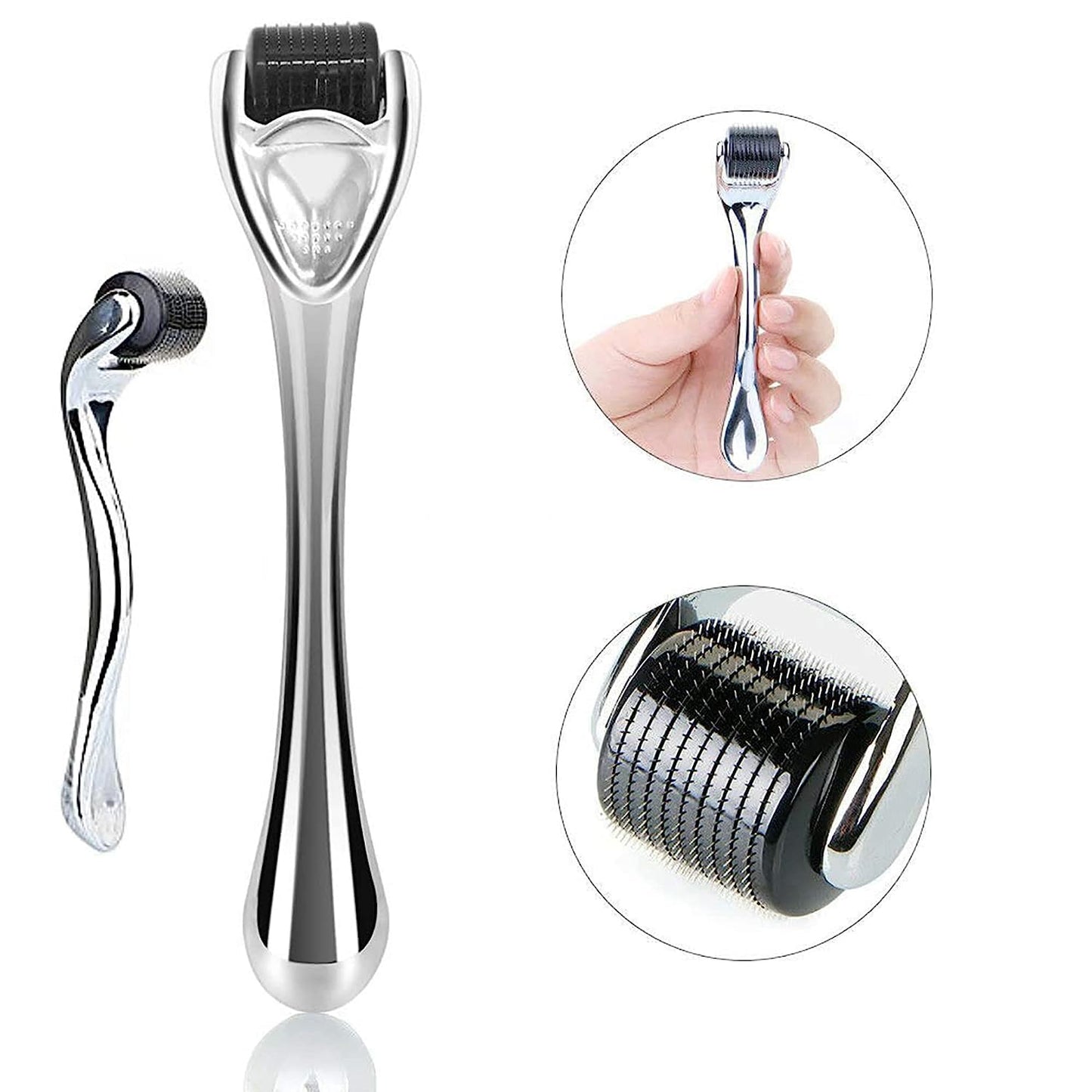 Derma Roller for Beard – Diougens Lee 540 Titanium Microneedling Roller, Black Head, Home Grooming Tool with Storage Case