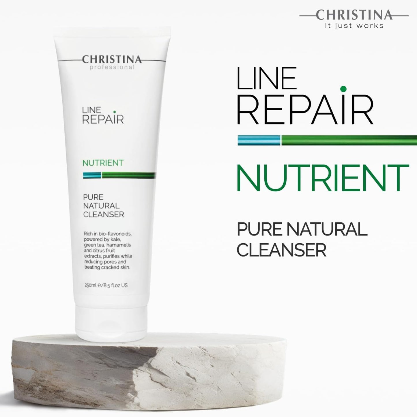 -CHRISTINA- Line Repair - Nutrient Pure Natural Cleanser For All Skin Types 250ml / 8.5 fl.oz