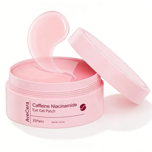 AveCera Under Eye Patches, Eye Masks for Dark Circles, Puffiness, Fine Lines - Caffeine, Niacinamide, Hyaluronic Acid Formula - Brightening, Anti-Wrinkle, Cooling & Hydrating, Under Eye Treatment