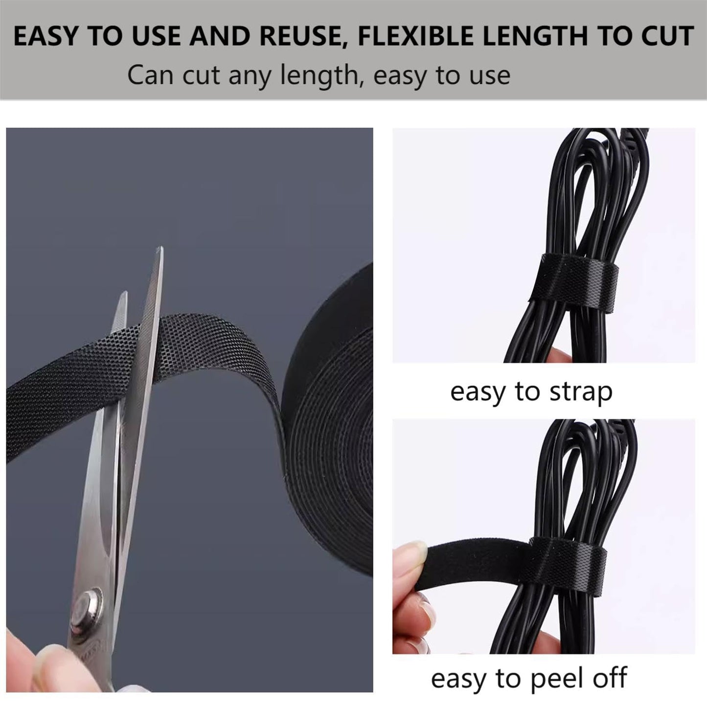 27 Yards x 1Inch Reusable Cable Ties - BSELEYY Adjustable Cord Straps Cable Management Tape Cord Organization Straps Hook Loop Tape Cord Wrap for Home,Office, Wire Bundling