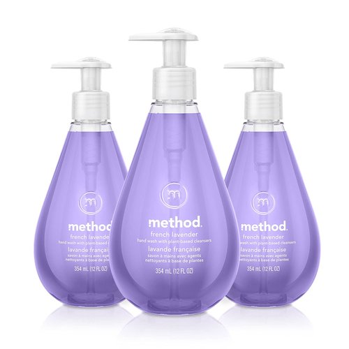 Method Gel Hand Soap, French Lavender, Biodegradable Formula, 12 Fl Oz (Pack of 3)
