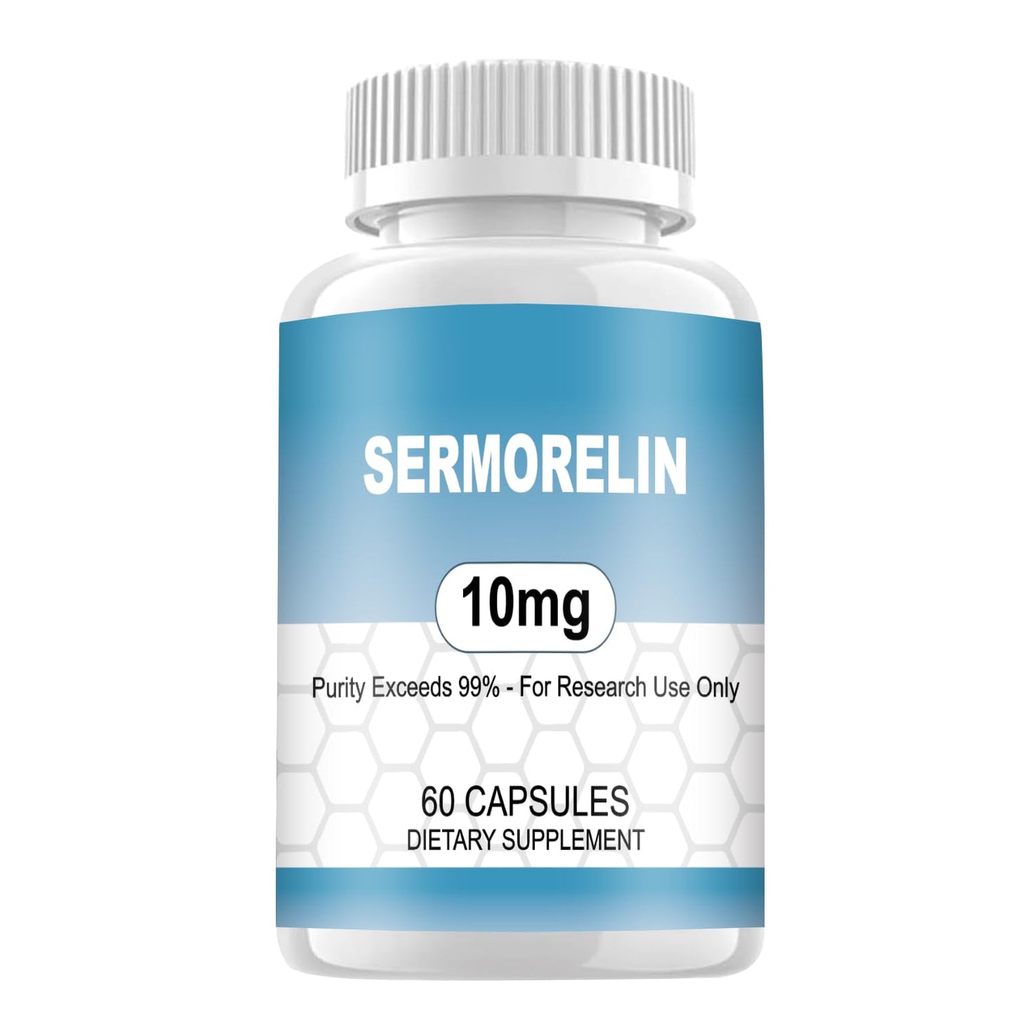 WUCOO Sermorelin Research Peptide, 10MG Research Grade Capsules, 99% Purity - 60 ct