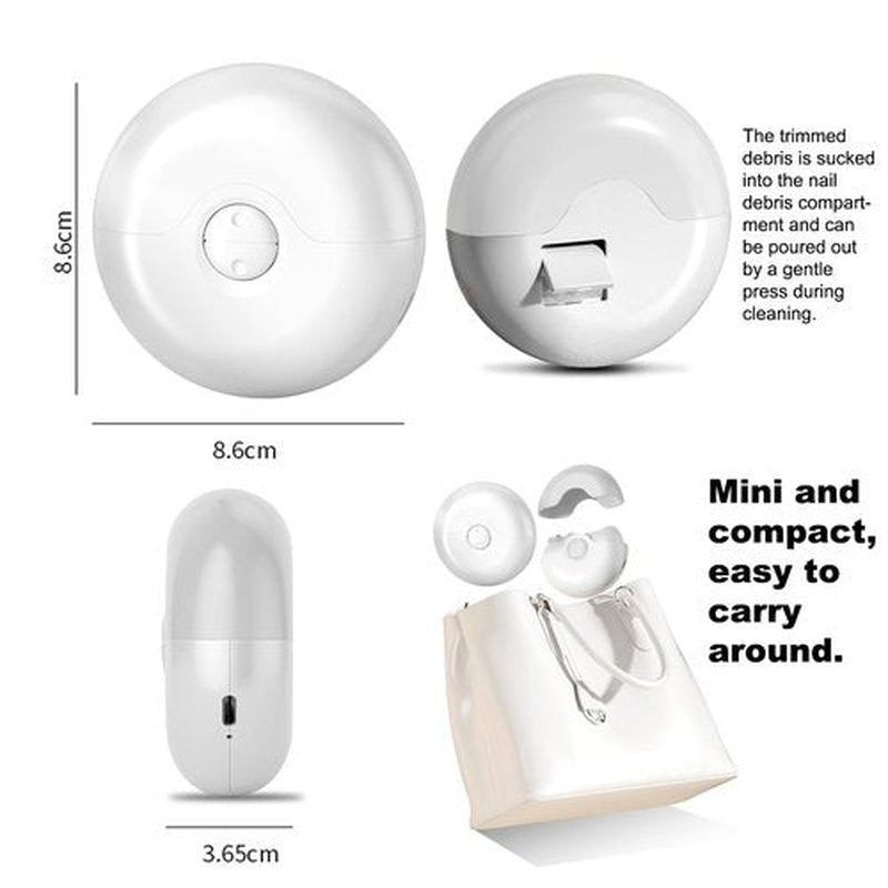 Electric Nail Clipper, Upgrades 2 in 1 Electric Polishing Automatic Nail Clippers Electric Nail File for Seniors Adults Kids, Baby Nail Trimmer Electric Toenail Automatic Nail Clippers (White)