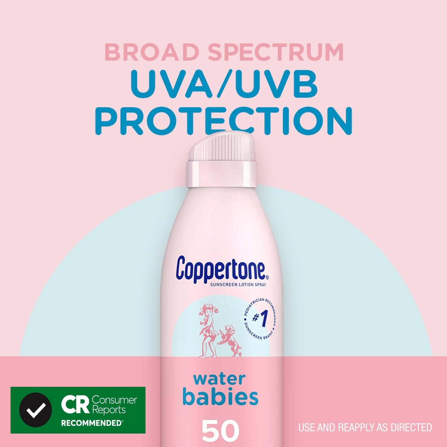 Coppertone WaterBabies Baby Sunscreen Spray SPF 50 (6 Oz) + Pure and Simple Baby Mineral Sunscreen Stick SPF 50 with Zinc Oxide, Tear Free (0.49 Oz) Hypoallergenic and Oxybenzone Free