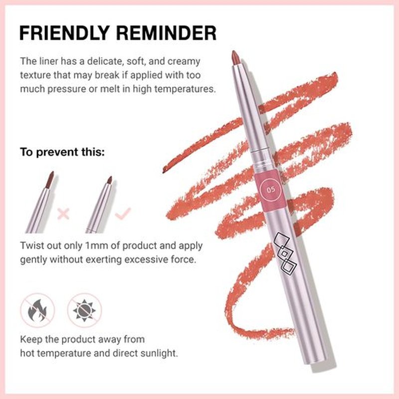 lip liner pencils, Modern Classic Lip Liner, Lip Liner Pigmented Vegan Matte, Lasting Finish Lip Liner, Luxurious Creamy Long Lasting Lip Liner, Prevents Feathering and Fading (05#Grapefruit Red, 1)