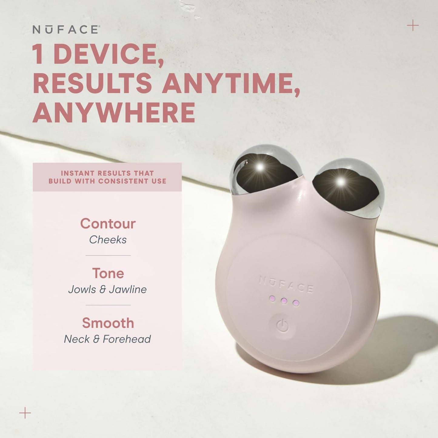 NuFACE MINI+ Microcurrent Facial Device Kit - FDA Cleared Face Sculpting Device to Contour, Lift & Tone + Microcurrent Gel Activator - NuBLUE