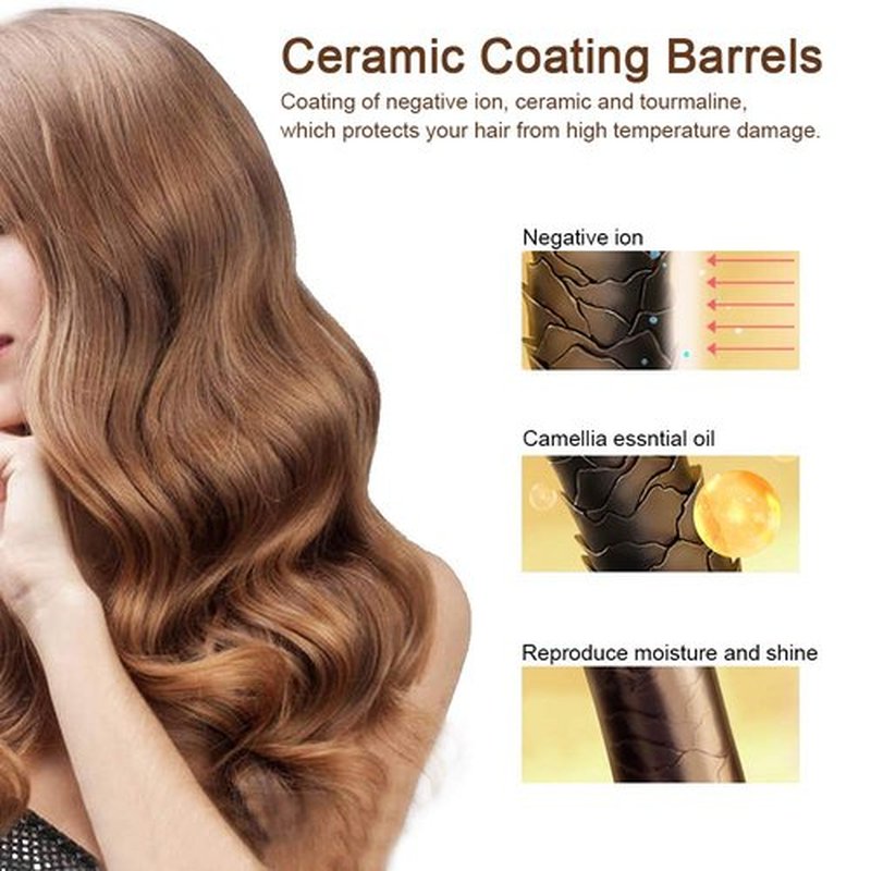 3 Barrel Wave Crimping Iron with LCD Display, 1 inch Ceramic Triple Barrel Beach Waver, Dual Voltage