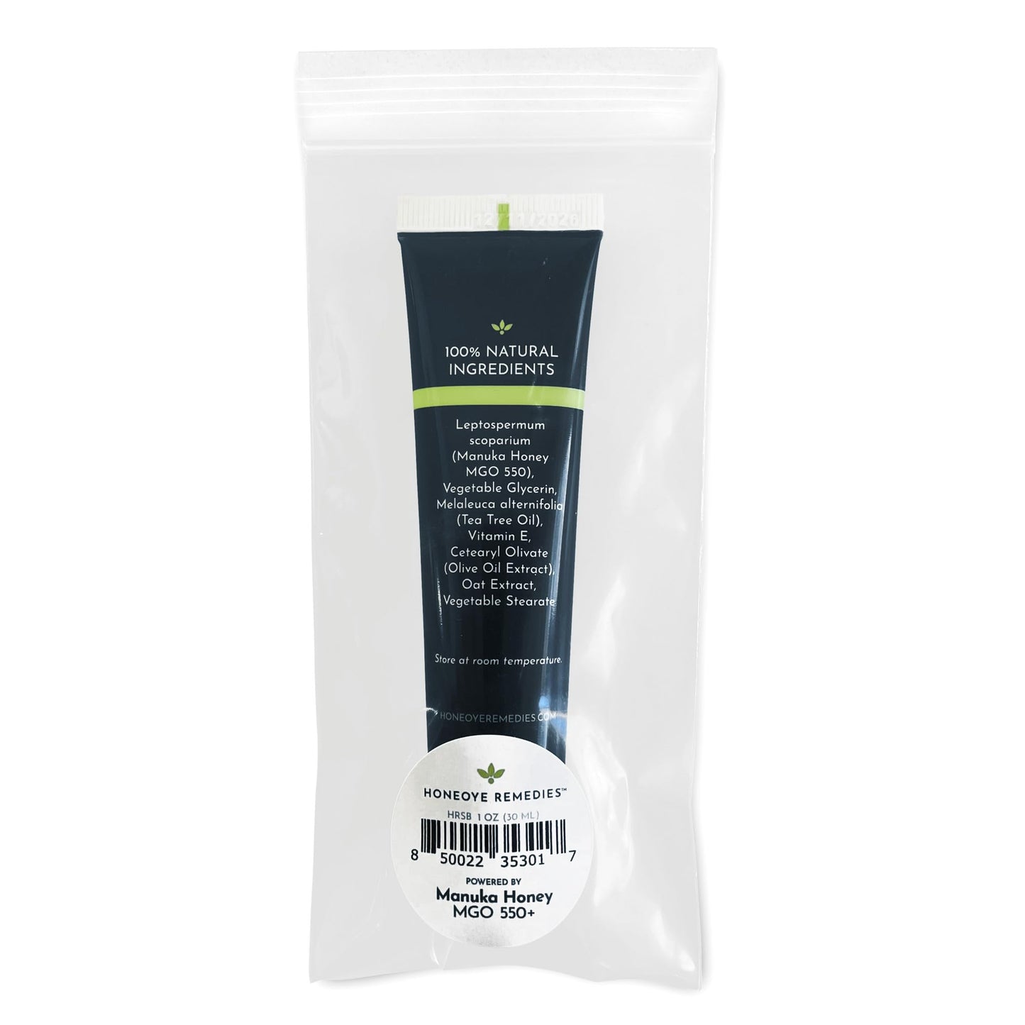Honeoye Remedies Skin Balm [1 oz / 30 ml] | Manuka Honey [550+ MGO] & Tea Tree Oil Moisturizing Cream for Intensive Repair of Dry Skin, Scrapes, Cuts & More | 100% Natural