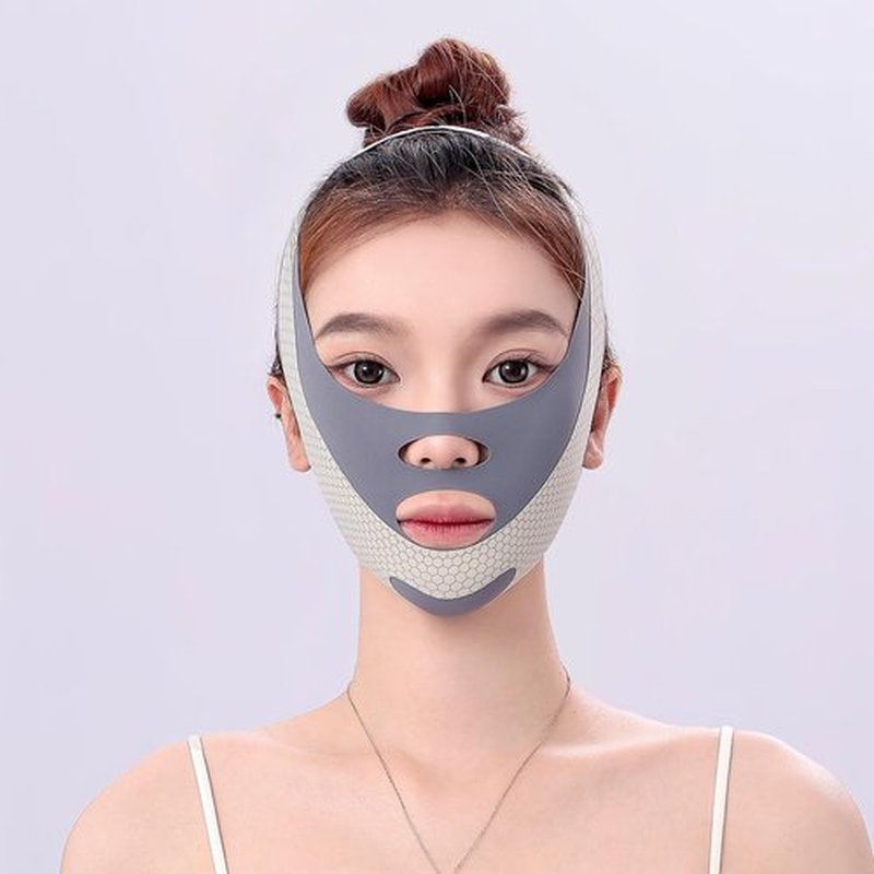 V-Face Compression Band Facial Sculpting Machine with Pressure Enhancement, Delicate Sculpting, Day and Night Use, Slimming Face for Men and Women Mask Massage Apparatus V-Face Artifact (Grey)