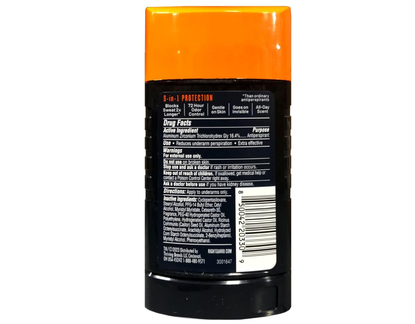 Right Guard Xtreme Defense 5 Anti-Perspirant & Deodorant, Fresh Blast 2.6 Oz (Packs of 5)