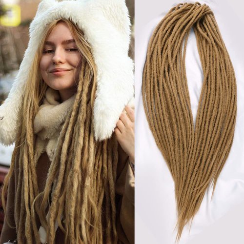 DAIRESS 24 Inch Double Ended Dreadlock Extensions Synthetic Dreads 10strands/pack Synthetic Braids Thin 0.6cm Soft Handmade Reggae Hair Hip-Hop Style Dread Extensions Locks Hair(10strands/pack,27#)