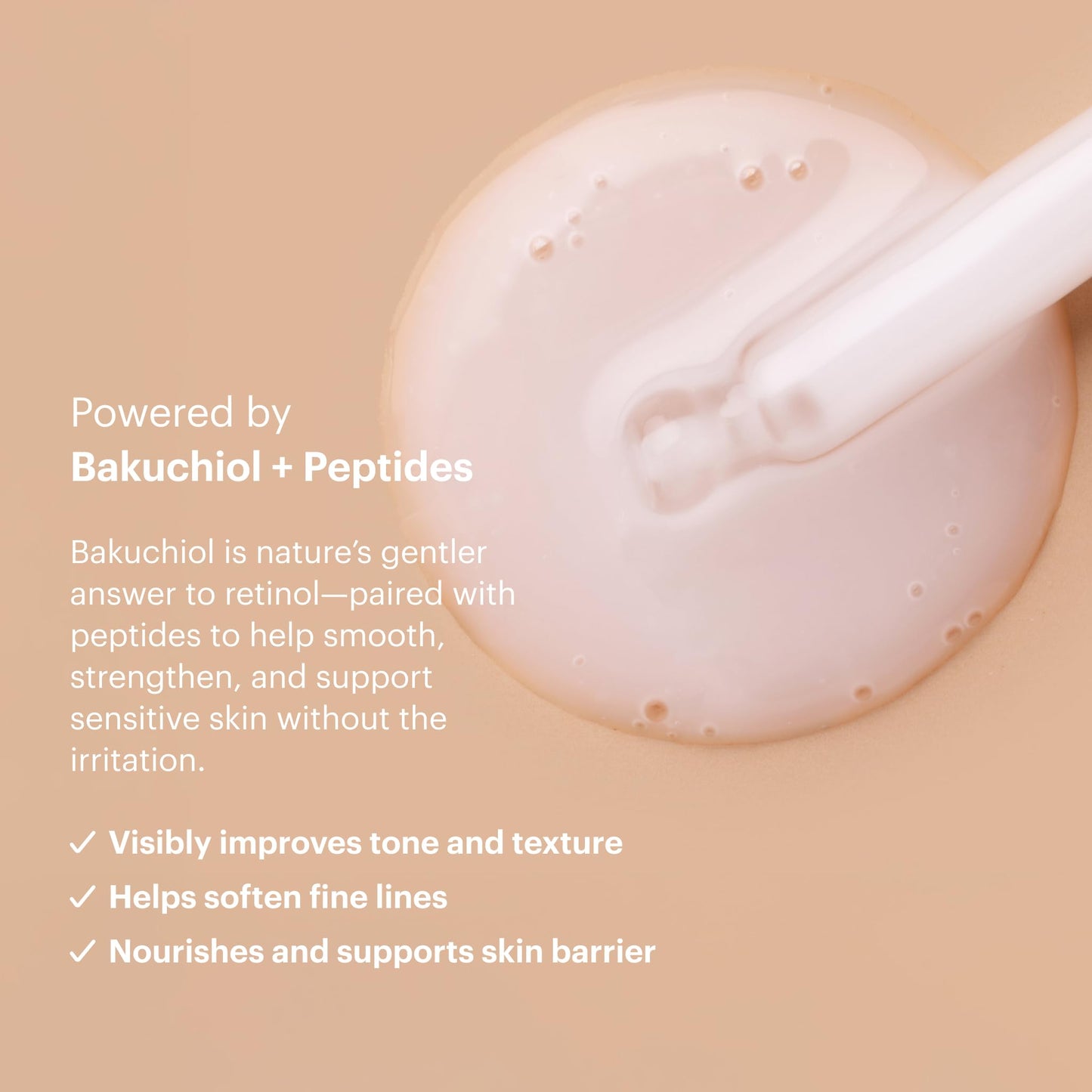 Daily Renewal Serum – Hydrating Facial Serum with Bakuchiol, Peptides & Vitamin C – Brightening & Smoothing Serum for Sensitive Skin – 1 fl oz