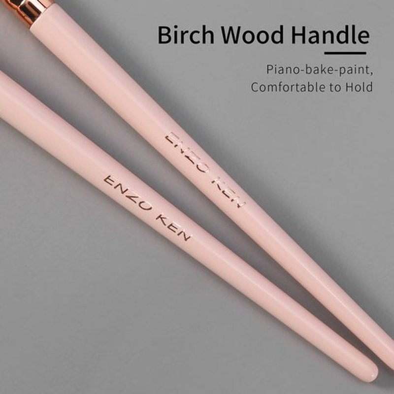 Natural Goat Hair Eyeshadow Brush, ENZO KEN Small Blending Eye Shadow Brush, Eye Shadow Blending Brush, Eye Blending Brush, Nose Contour Brush, Single Natural Hair Makeup Brush, Eye Brush. Pink, E404M