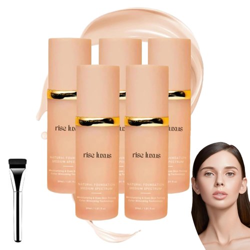 Rise Luxus Ultrablend 4 In 1 Foundation, Rise Luxus Foundation, Foundation 4 In 1, Long-Lasting Moisturizing, Hydrating Medium Full Coverage Concealer (5 PCS)