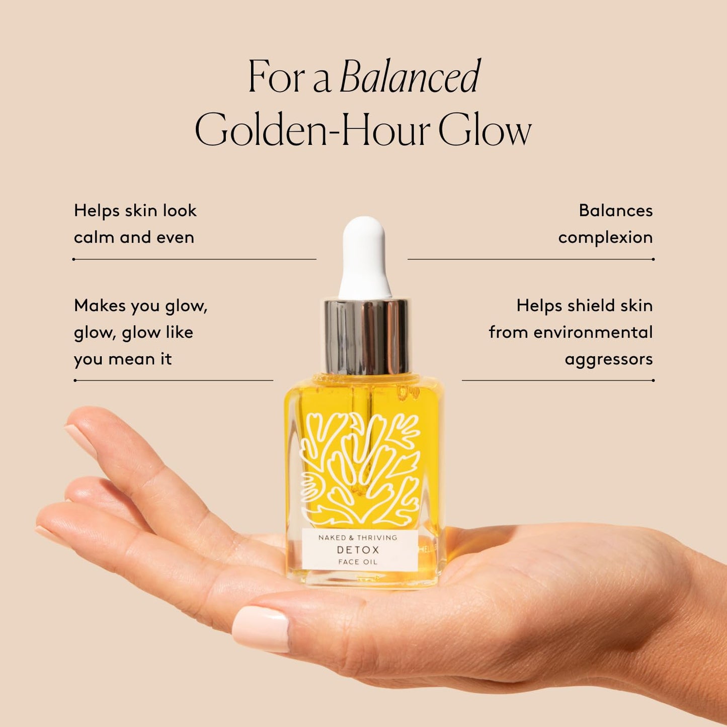 Naked & Thriving Detox Balancing Face Oil | Organic, Vegan, & Natural-Derived Skin Care | For Oily and Blemish-Prone Skin | with Jojoba, Primrose and Almond Oils f(1.18 oz/35 mL)