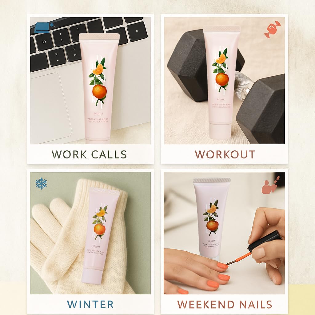 DEMIKI Shea Butter Hand Cream for Dry Cracked Hands,Japanese Skin Care Hand Lotion with Shea Butter, Coconut Oil, Hand Cream for Women,Travel Essentials,Travel Size 2pcs/50gx2/1.7fl.ozx2