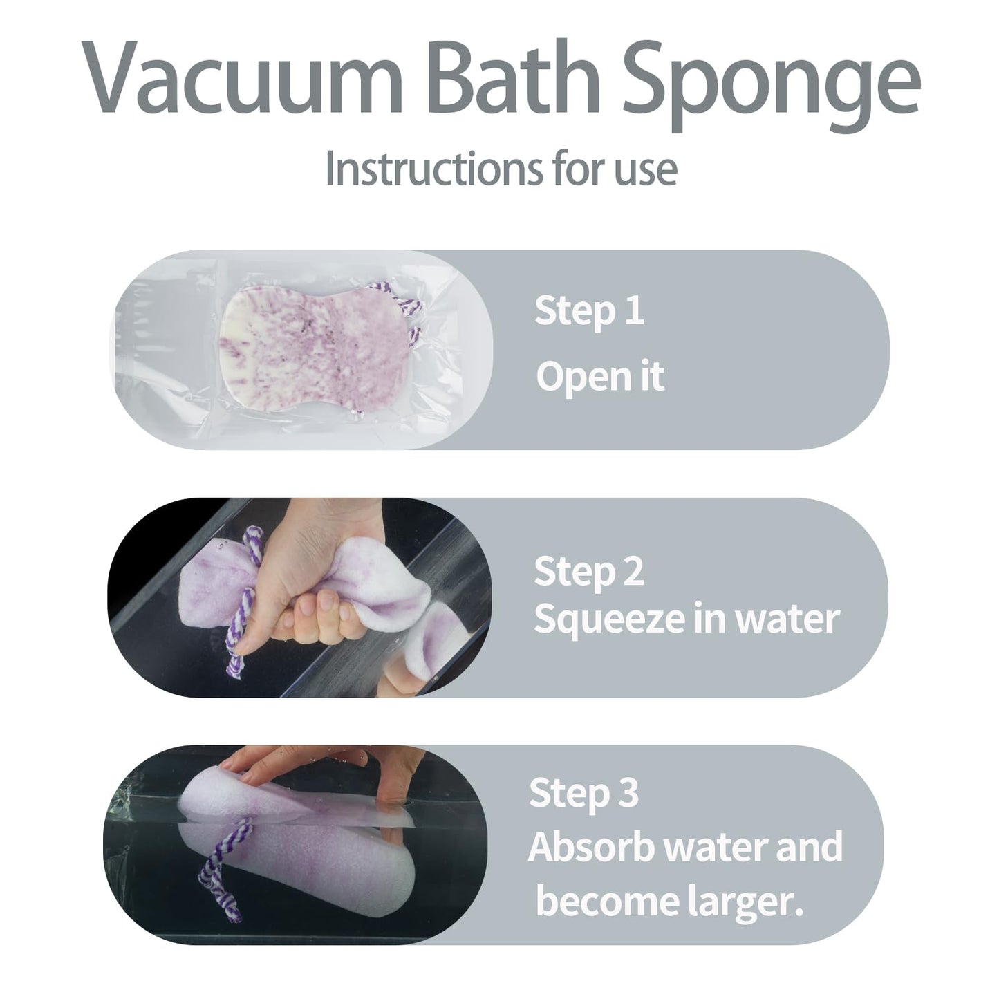 3 Pcs Bath Sponge for Women/Men, Exfoliating Body Sponges Bath Sponges, 3 Colors Pouf Foam Loofahs Sponge to Spa Reusable
