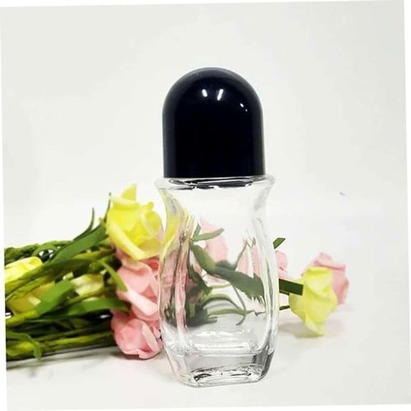 Generic 1PCS Glass Empty Roller Bottles with Plastic Roller Ball, Deodorant Roll On Bottles Containers Leak Proof Massage Roller Ball Bottles with Cap For Essential Oils Perfume Cosmetics(30ml)