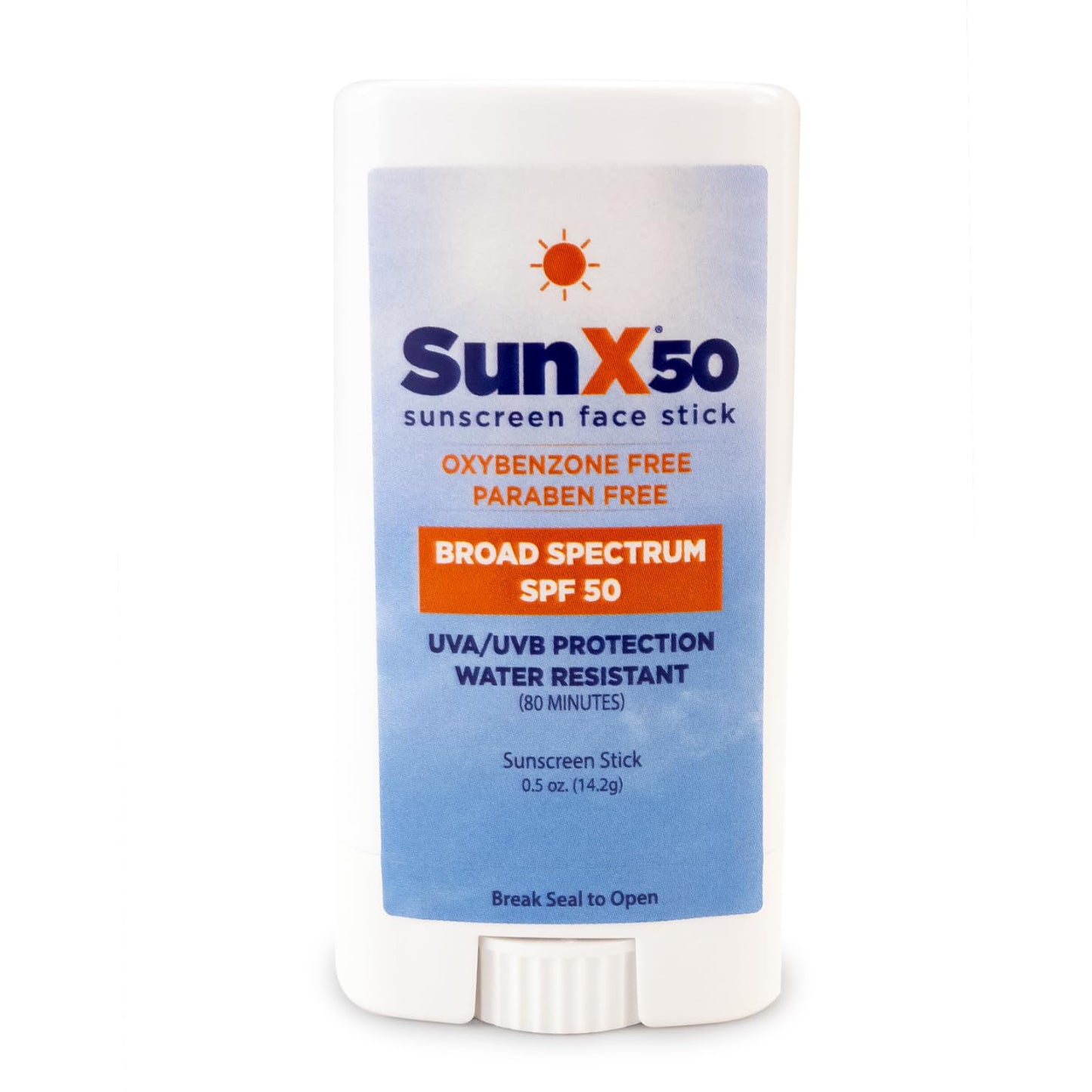 CoreTex Sun X 50 SPF Broad Spectrum Sunscreen Face Stick - 0.5oz Travel Size Stick of Paraben, Oxybenzone, Octinoxate, & Oil Free Sunscreen - No White Cast, Water Resistant Up to 80 Minutes