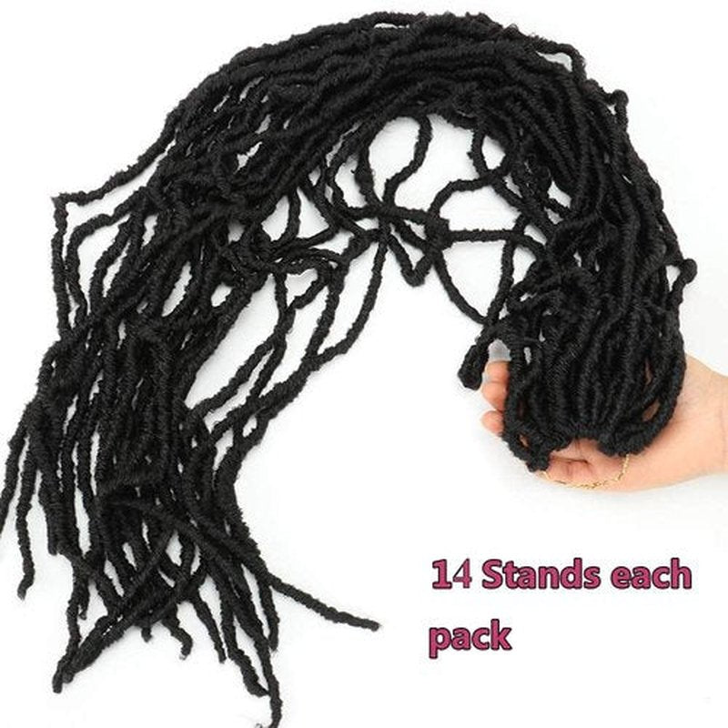 Faux Locs crchet hair 30inch 6packs Super Soft Long Locs Goddess Locs Crochet Hair Natural Pre Looped Natural Crochet Braid Curly Wave Braiding Hair（30inch #1b 6packs)