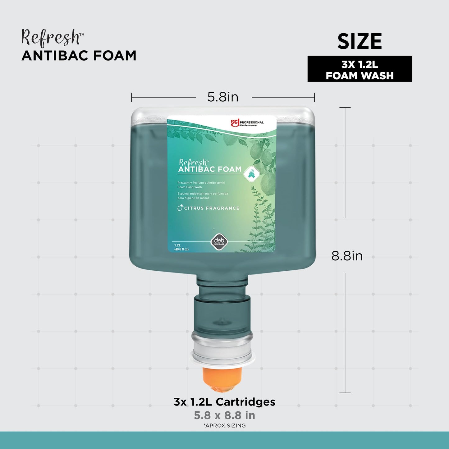 REFRESH ANTIBAC FOAM HAND WASH TOUCH FREE 1.2 LITER