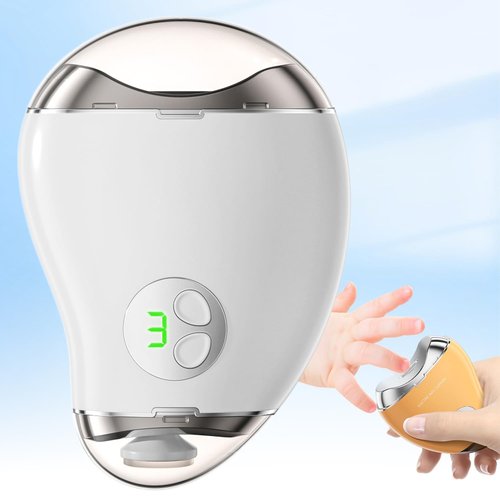 2 in 1 Electric Polishing Automatic Nail Clippers, 2025 Upgraded Electric Nail Clippers for Adults, Electric Toe Nail Clippers for Thick Toenails Seniors, Finger Nail Clippers Nail Trimmer (White)