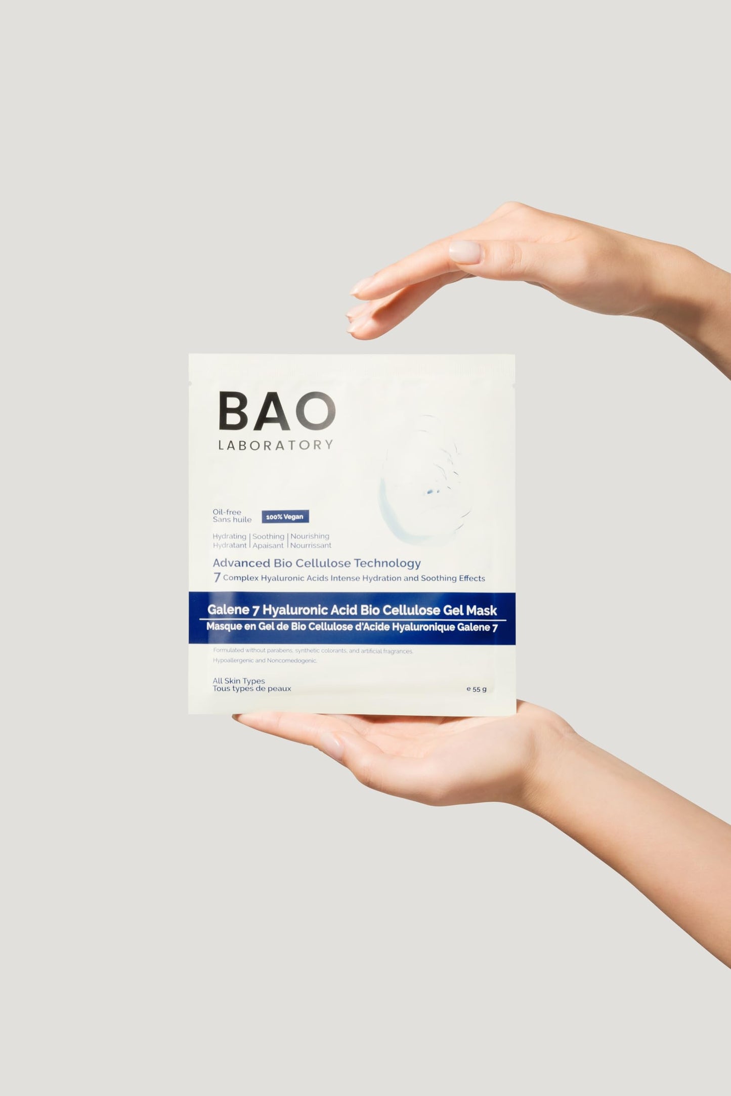 BAO Laboratory Galene 7 Hyaluronic Acid Bio Cellulose Gel Mask | Intense Hydration & Soothing Effects for Face | Skin Care Face Facial Mask | 100% Vegan, 330 g (6 pairs)