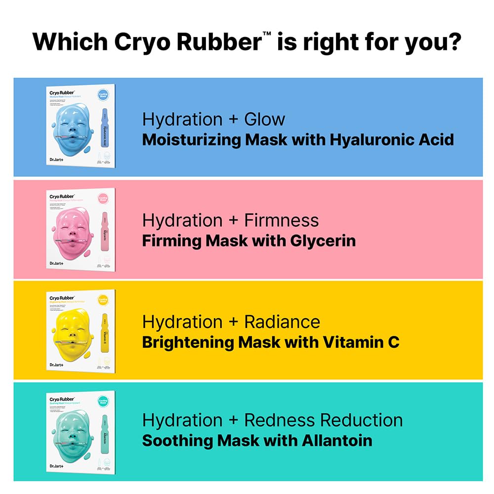 Dr.Jart+ Cryo Rubber Brightening Korean Face Mask with Niacinamide| Korean Skin Care | Travel Size, 1 Pack