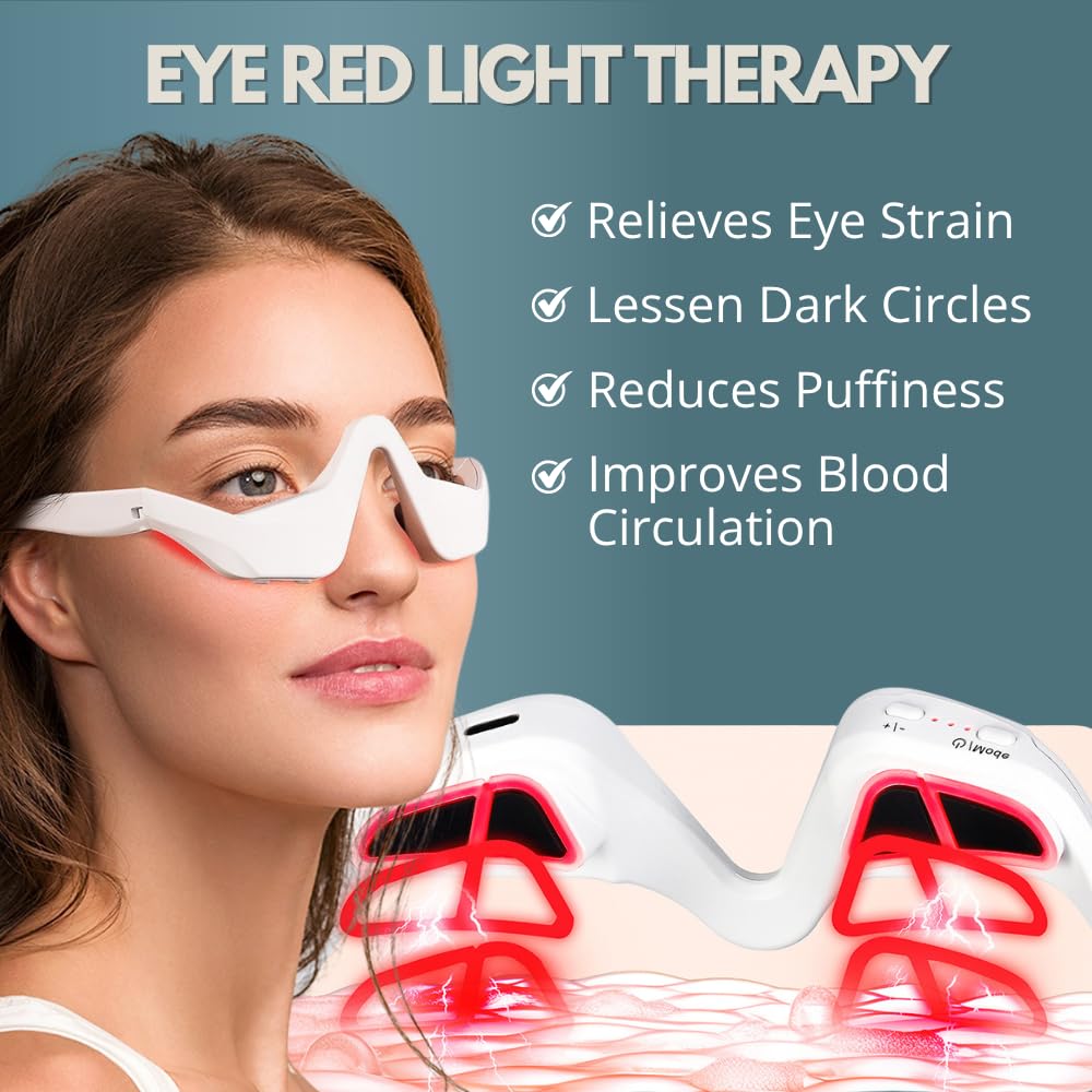 ZEENCARE Under Eye Red Light Therapy, Rechargeable Dark Circles Under Eye Treatment, Red Light Therapy for Eyes Wrinkles Puffy Fine Lines