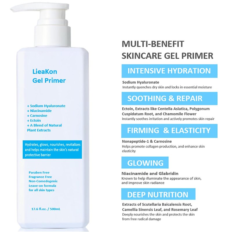 Leave-On Conductive Gel for Microcurrent & RF Devices - Hydrating Facial Serum with Hyaluronic Acid & Niacinamide | 500mL