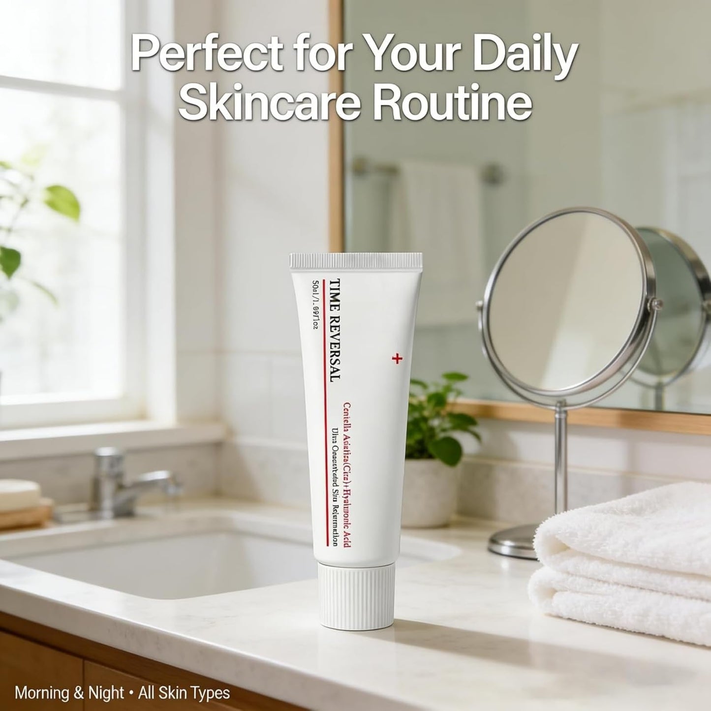 WWNTUWL 2PCS All-In-One Time Reverse Cream, Deeply Moisturizes and Nourishes the Skin, Nourishing, Hydrates, Firms & Reduces Wrinkles with Centella Asiatica (Cica), Collagen & Hyaluronic Acid