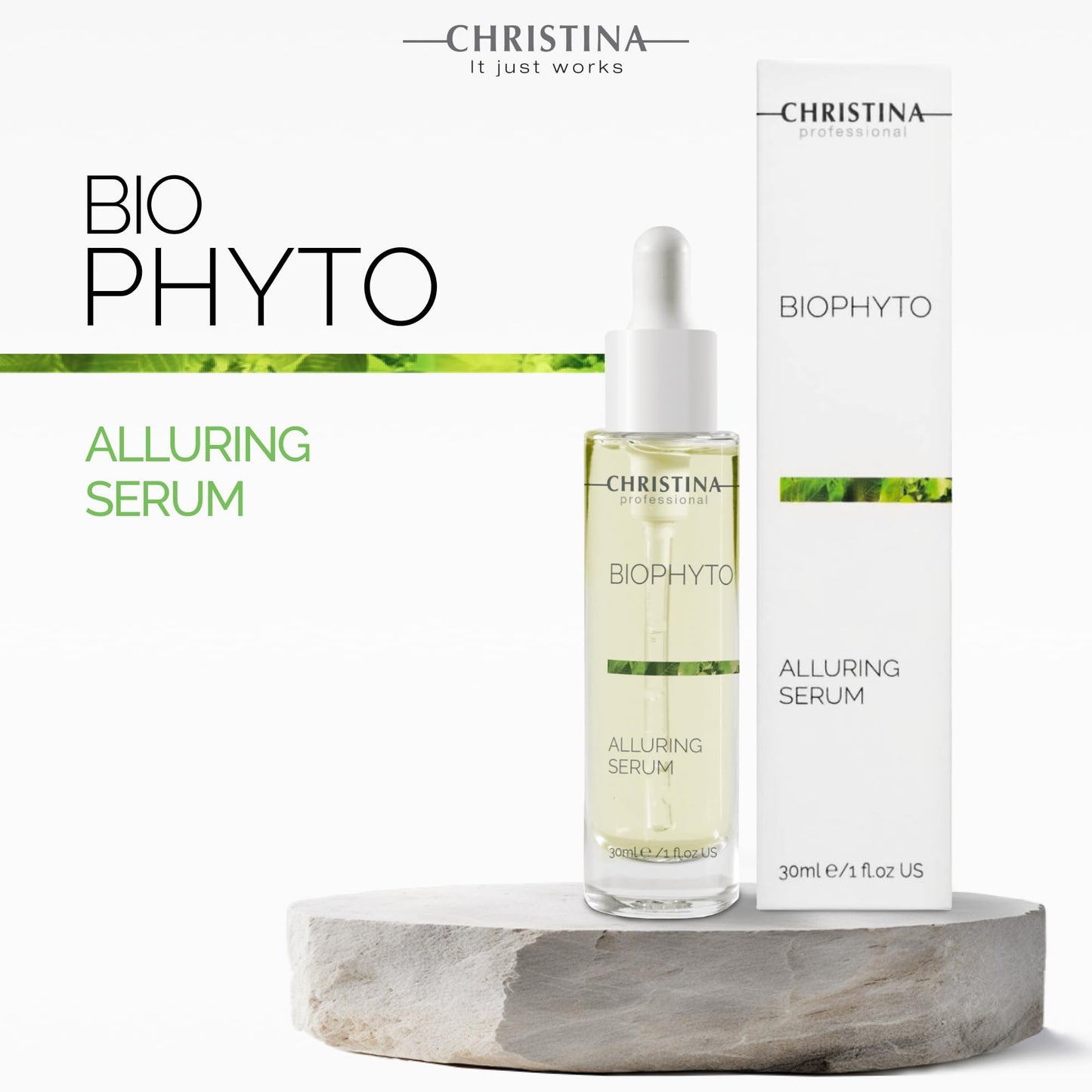 Christina Biophyto Alluring Anti-Aging Serum - 30ml - Vitamin C serum with HA & Echinacea for a Luminous Skin & Glow - Anti Wrinkle Serum for Combination, Dry, Normal, Oily & Sensitive Skin