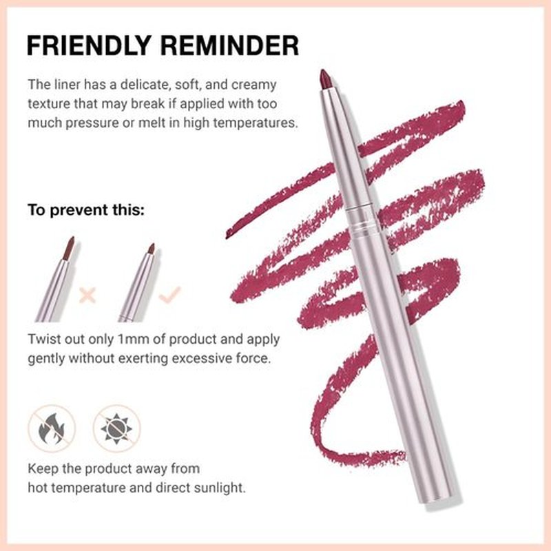 lip liner pencils, Modern Classic Lip Liner, Lip Liner Pigmented Vegan Matte, Lasting Finish Lip Liner, Luxurious Creamy Long Lasting Lip Liner, Prevents Feathering and Fading (07#Plum, 1)