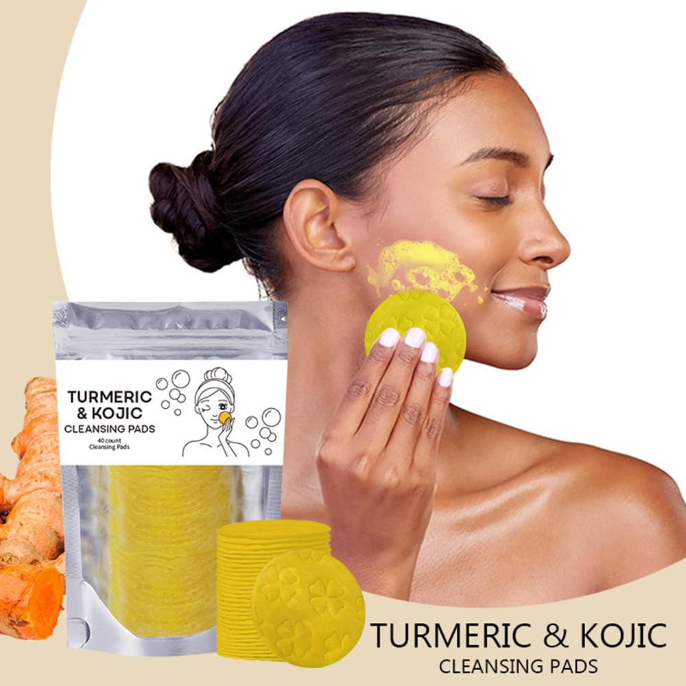 Derperzi Turmeric Wash And Care 3 Piece Set, Turmeric Face Wash With Brush, Lemon Face Bar, Scrub Pads for Skin, Moisturizing Skincare Set for for Face and Body