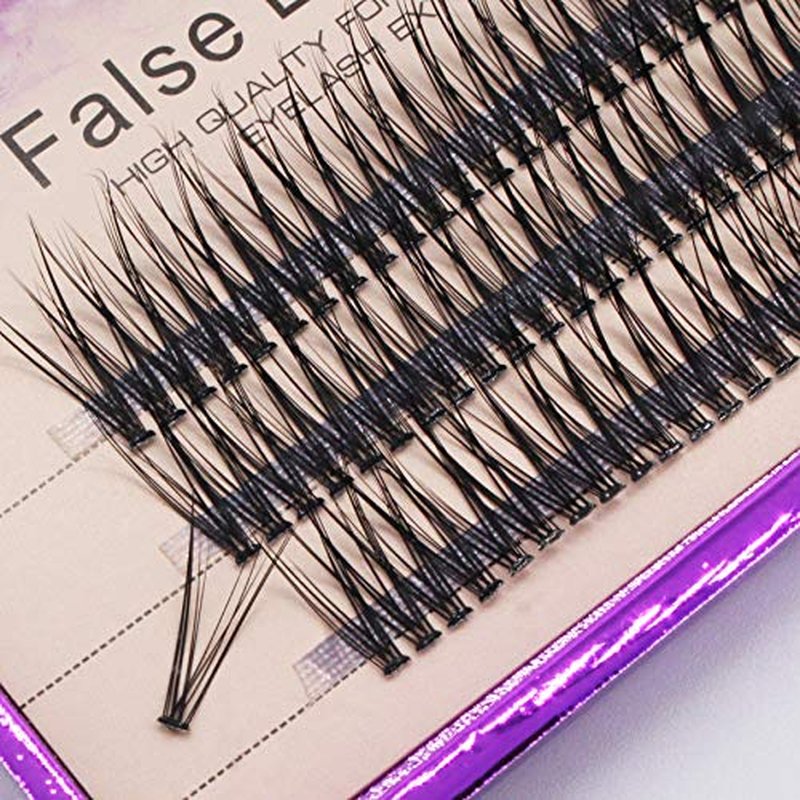 BODERMINCER 8-16mm to Choose Fish Tail Design 120pcs Thickness 0.1mm C Curl 12 Root Women Lady Individual Black False Eyelash Cluster Eye Lashes Extension Tools (10mm)